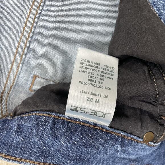 Joes Jeans Skinny Ankle Size 32 Blue Distressed Denim 27" Inseam 10-34 - Picture 4 of 8
